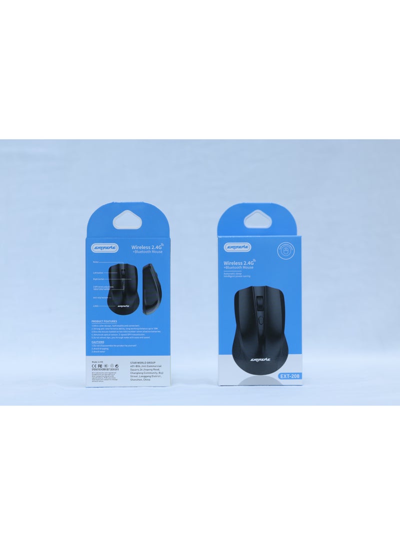 إكستريم ماوس لاسلكي EXTREME بتقنية 2.4G وبلوتوث مع DPI قابل للتعديل – EXT-208 - Image 1